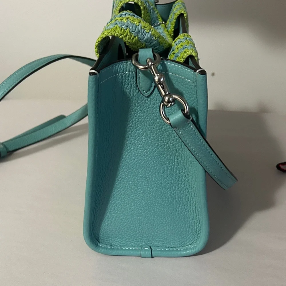 Coach Aqua and Lime Women's‎ Satchel - Picture 3 of 8